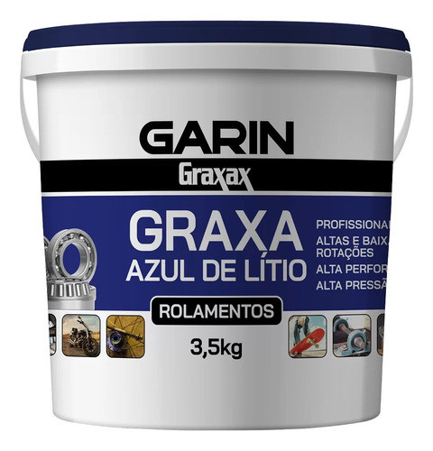 Balde Graxa De Lítio Azul 3,5kg Rolamento Lubrificante  Moto 0