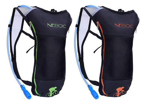 2 Mochilas Senderismo Verde Naranja Hidratacion 2l 0