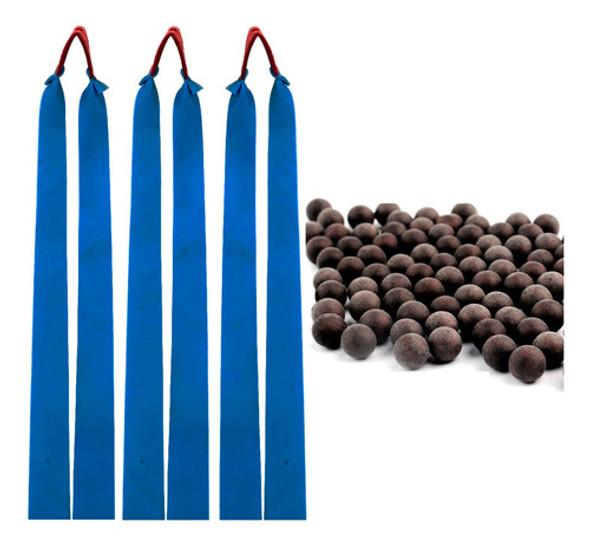 Atiradeira Estilingue 2 Elásticos 0,8mm+ 1000 Esferas Argila 0