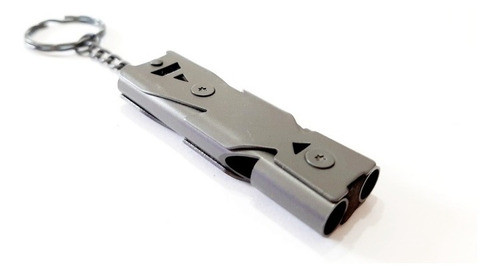 Silbato Llavero Metal Edc Defensa Extra Chato Compact Pocket 0