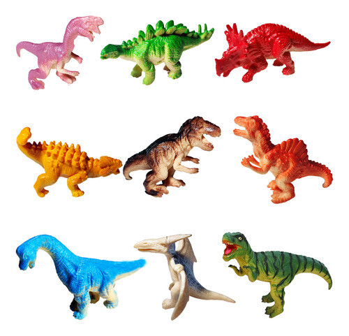 20 Dinosaurios De Goma 7 Cm Souvenir Juguete Piñata Premium 0