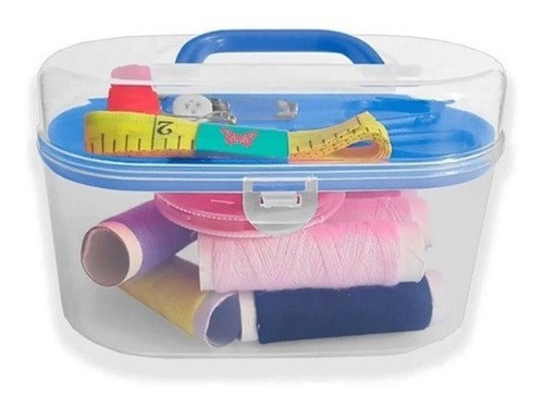 Kit Costura Maleta Viagem Portátil Linhas Alfinete Estojo 0