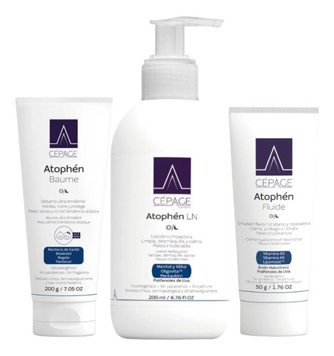 Combo Cepage Atophen Baume Corporal +emulsion Facial +loción 0