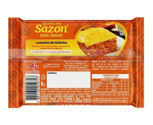 Tempero Sazón Para Massas 60g - Condimento P/ Pasta - Brasil 1
