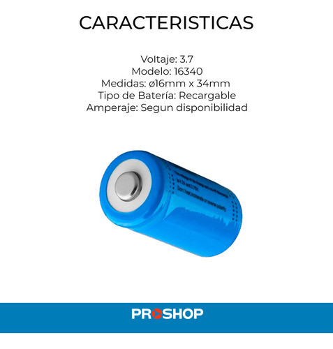 Kit X2 Pilas Baterias 16340 Cr123a 3.7v Litio Recargable! 1