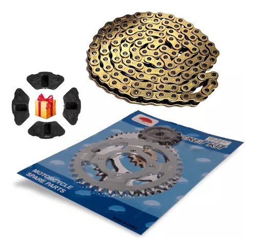 Kit Cadena Dorada Moto Zanella Due 110 + Gomas Maza 0