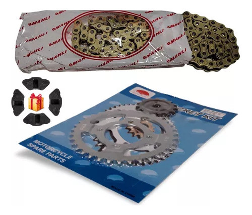 Kit Cadena Dorada Moto Zanella Due 110 + Gomas Maza 1
