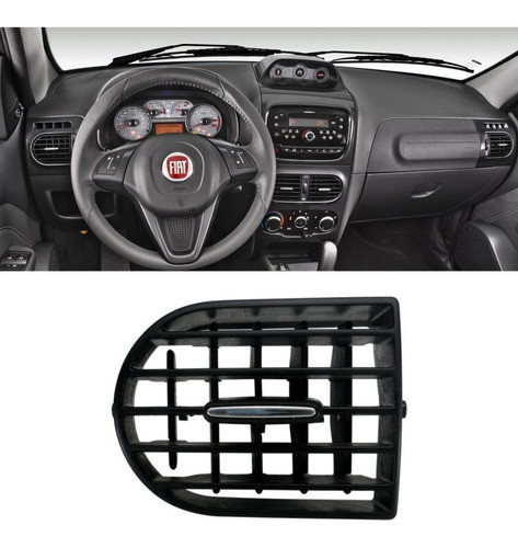 Difusor Ar Painel Lateral Esquerdo Palio Siena Strada 2013 A 2019 - Botão Cromado 1