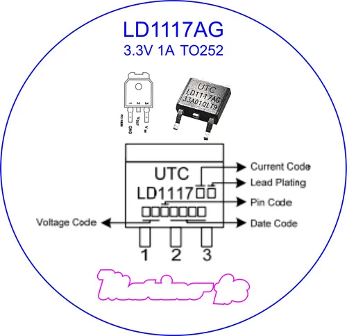 Regulador 3.3v 1a Ld1117ag Ld1117 1117 Ag  To252 1