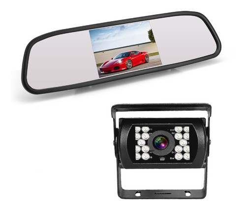 Pantalla Espejo+ Cámara De Marcha Atrás P/ Camión/ Motorhome 0