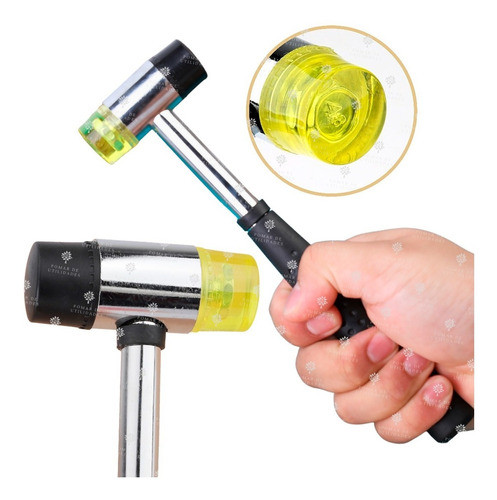 Martelo Borracha 24cm Martelinho Ouro Duplaface Troca Pontas 0