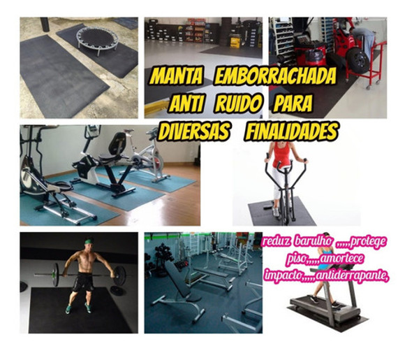 Tapete Borracha 4mm Anti Ruido Para Ginastica 6.20x1.00mts 1