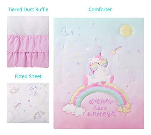La Premura Unicornio Bebé Guardería Cuna Juego De Cama Para 0