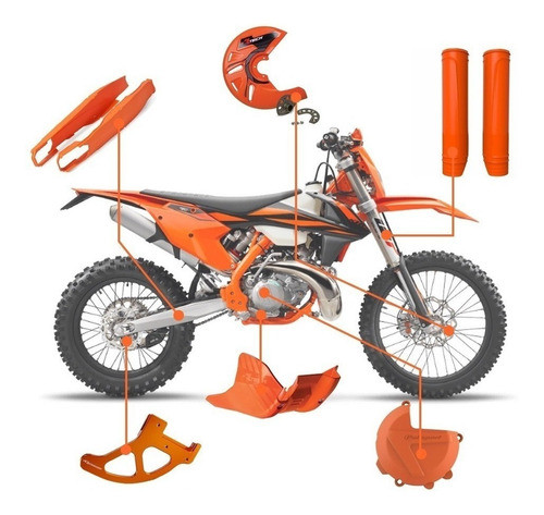 Protector Tapa Embrague Naranja Ktm Exc F 250 Palermo Bikes 1
