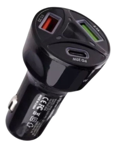 Cargador Dinax Para Vehículo Entradas 2 Usb + 1 Tipo C 0