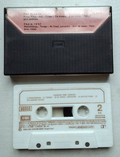 Sandro 1988 Grandes Exitos Cassette Argentino / Kktus 1