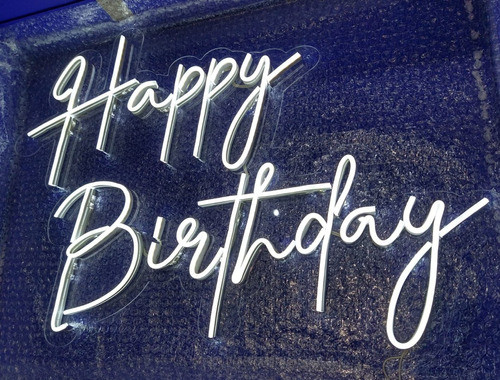Cartel De Neon Alquiler Leyenda Happy Bithday Blancoeventos 0