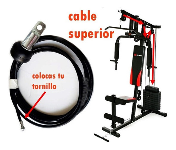 Cable De Acero Forrado Multigimnasio X Unidad Gym Servicegym 1