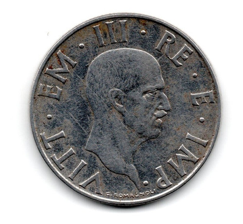 Italia Reino Moneda 2 Liras Año 1940 R Km#78a No Magnetica 1