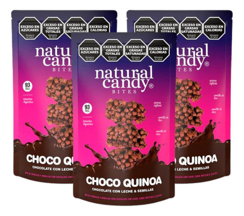 Choco Quinoa Chocolate Con Leche Natural Candy 80g Pack X3 0