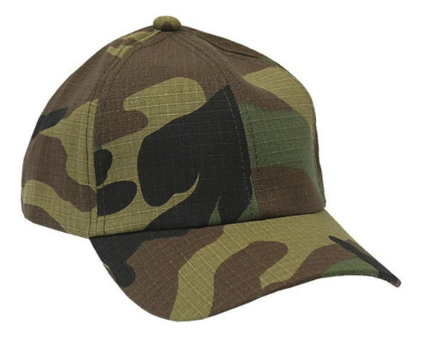 Boné Militar Rip Stop Liso Camuflado Woodland 0