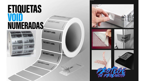 100 Etiquetas Seguridad Garantía Void 20x10mm Sin Impresión 1