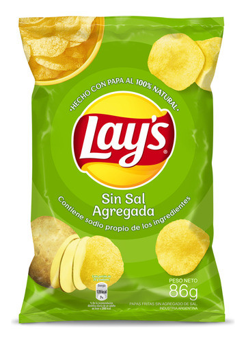 Papas Fritas S/sal Agregada Lay's 86 Grs. 0