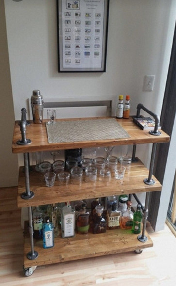 Bar Móvil, Barcito, Carro De Bebidas Estilo Industrial 1