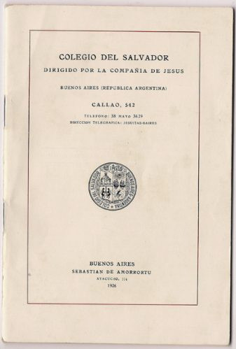 Colegio Del Salvador Reglamento General Año 1926 B3 0