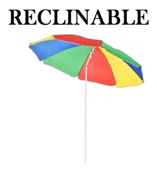 Sombrilla 2mts Diametro Playa Reforzada Articul Camping Ofer 1