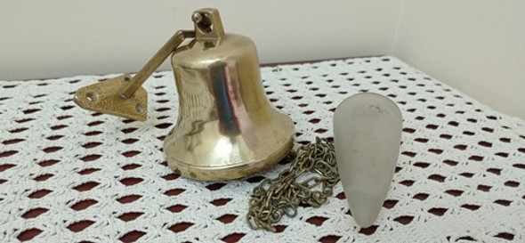 Campana Bronce Macizo Con Soporte Y Contrapeso 1