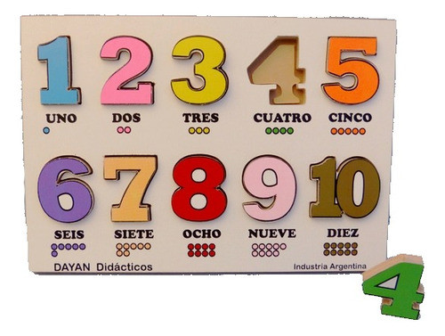 Encaje De Números De Madera De 1 Cm De Espesor 0