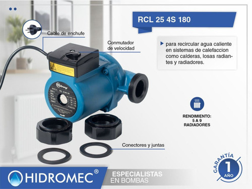 Bomba Circuladora Motorarg Rcl 25-4s-180 De 5 A 9 Radiaderes 1