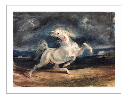 Lamina Fine Art Caballo Asustado Delacroix 30x40 M Y C 0
