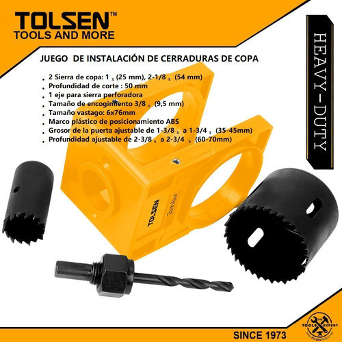 Kit  De Mechas Instalación Cerraduras De Copa Tolsen 75863 1