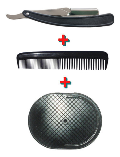 Navalhete Navalha Inox +pentes De Bolso Flamengo+escova Pata 0