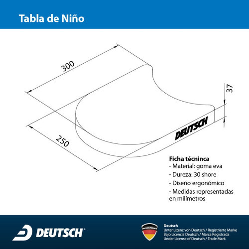 Tabla De Natación Niño Deutsch Azul 1