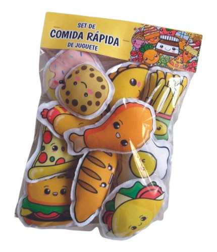 Comida De Tela Kit Comida Rápida Frutas Verduras Supermercad 1