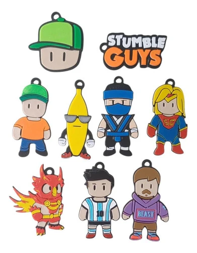 40 Souvenirs Stumble Guys Llavero, Iman, Colgante, Pin. 0