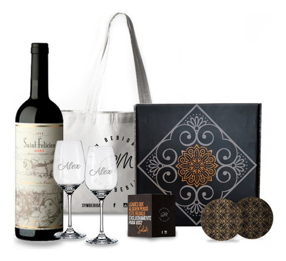 Box Set Vino Saint Felicien Malbec Transparentes Grabadas 0 Box Set Vino Saint Felicien Malbec Transparentes Grabadas 0