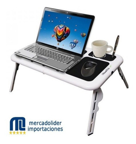 Mesa De Cama Para Notebook Con Ventilador Plegable Mli Caja 1