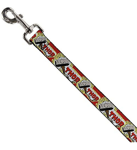 Correa Para Mascotas Buckledown Thor Y Hammer Rojo / Amarill 1