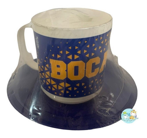 Taza Plastica Infantil Con Plato Boca Juniors Cabj Futbol 0