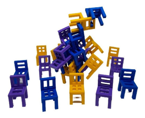 Juego Equilibrio Sillas Juego Didáctico 3d X 27 Piezas 0