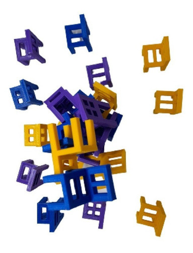 Juego Equilibrio Sillas Juego Didáctico 3d X 27 Piezas 1