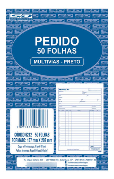 Pedido 1/18 (137x207mm) 1 Via 50 Fls São Domingos Kit Com 20 0