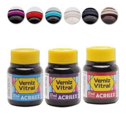 Kit Com 12 Verniz Vitral Acrilex 0