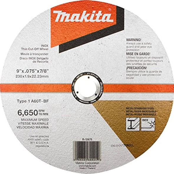 Makita B1267510 9 X 075 X 78 Inox Thin Cutoff Wheel 60 Grit 1