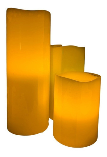 Velas Velón Velones 20cm Led Pila Llama Sin Humo Pack X 6 0