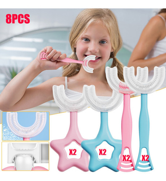 Escova De Dentes De Silicone Infantil Em Forma De U 360° Mas 0
